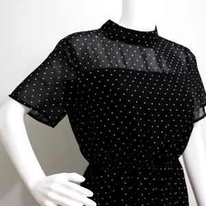 Altar Black + White Dot Knee Length Dress